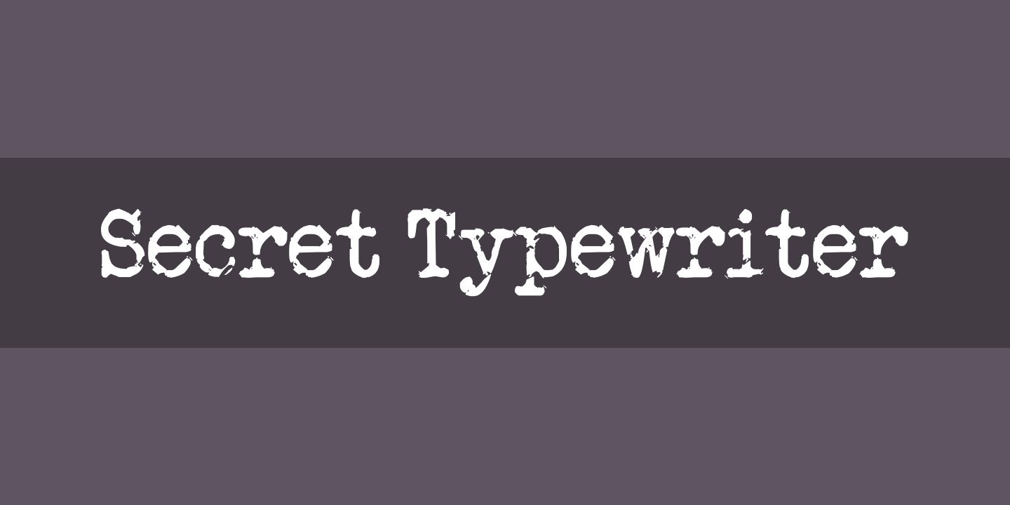 Шрифт Secret Typewriter
